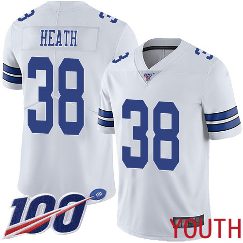 Youth Dallas Cowboys Limited White Jeff Heath Road #38 100th Season Vapor Untouchable NFL Jersey
